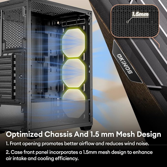 Okinos Cypress 5 ARGB Mid-Tower PC Case (image 4)