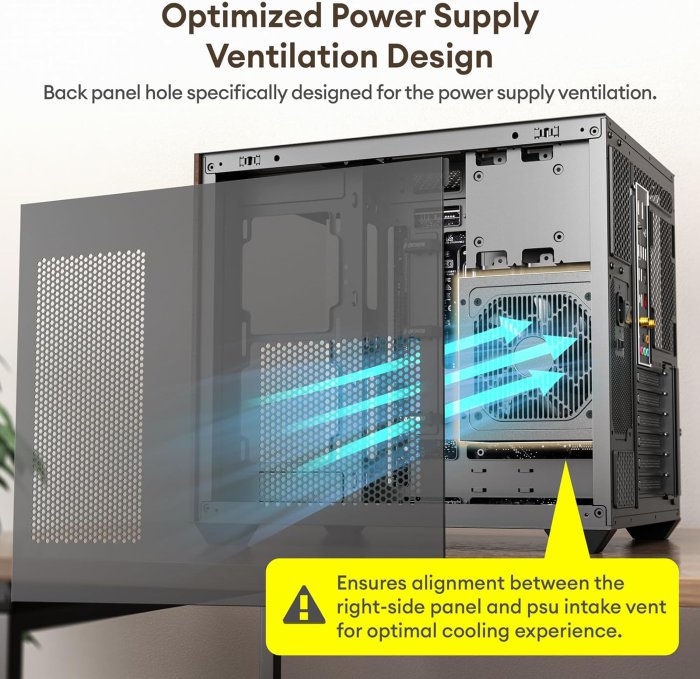 Okinos Walnut PC Case with ARGB Fans & Type-C Port (image 5)