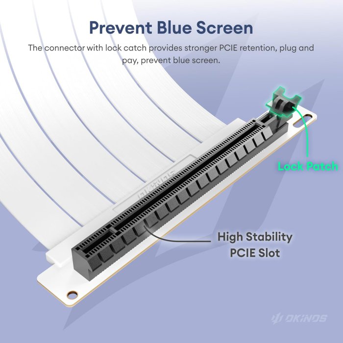 PCI-E 4.0 Riser Cable for RTX4090, RTX4080, RX7900XTX - 300mm White (image 3)